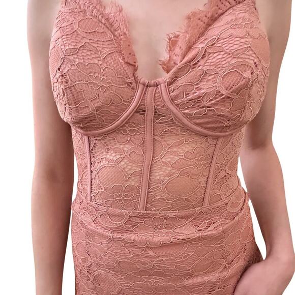 Super Sexy Lace Corset with Boning Mini Dress Bandage Medium Vamp Vixen Siren - Picture 3 of 10